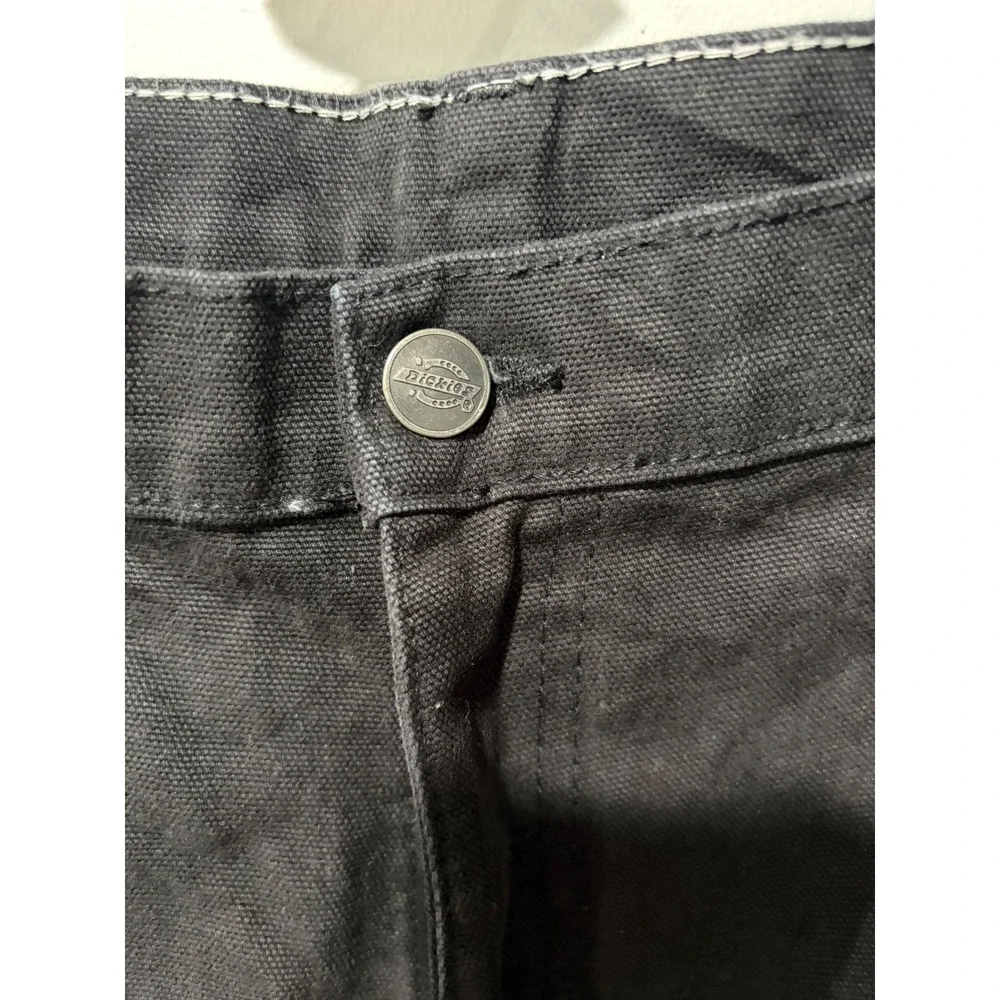 Dickies Mens DU336RBK Relaxed Fit Duck Carpenter Pants Black 38x32 Utility Work